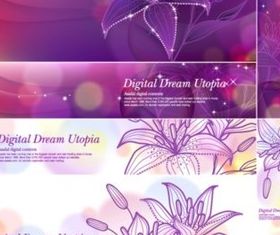 Bright Lily banner vectors graphics