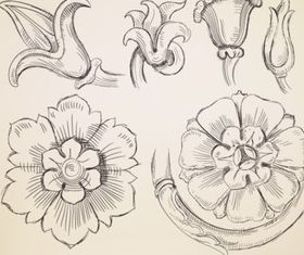 Flower sketch vectors