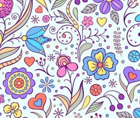 Playful painted flowers design vector