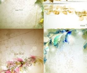 Elegant floral set design vector design