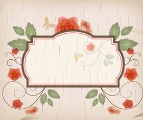 Fantasy flower border vector
