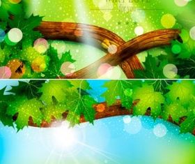 Spring natural set design vector material
