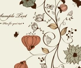 Elegant hand-painted floral design set vector