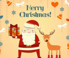 Santand deer holiday background 3 vector