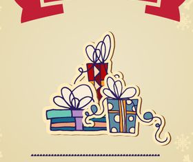 Christmas Greeting Cards vector set