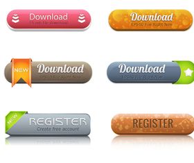 web button 5 creative vector set