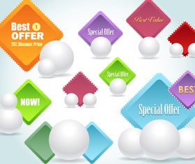 Website labels elements vectors material