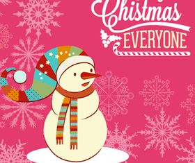 Snowman Christmas background 2 vector