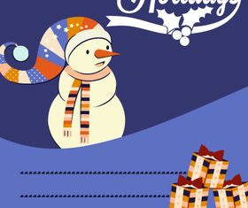 Snowman Christmas background 3 vector