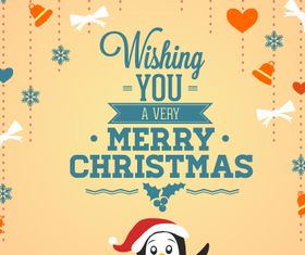 Christmas penguin background 1 vectors material