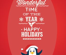 Christmas penguin background 2 vectors material