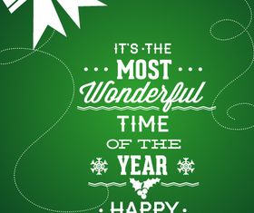 Green style xmas card vector 05 free download