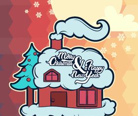 Xmas house background 2 vector