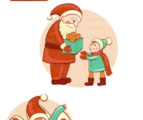 kids and santa vectors graphics