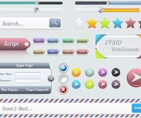Web interface buttons 3 design vector