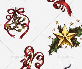 christmas stars and bells vector