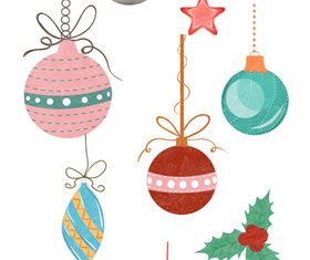 Christmas tree ornaments vector