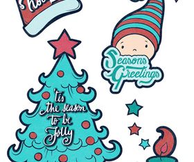 Christmas ornaments Set 5 vector
