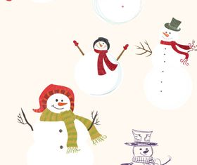 Christmas snowmen vectors