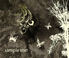 Trees background 8 vector