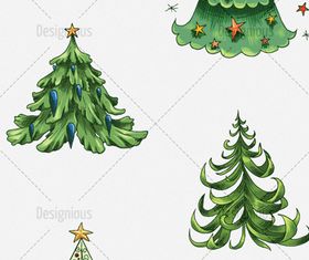 christmas trees vector