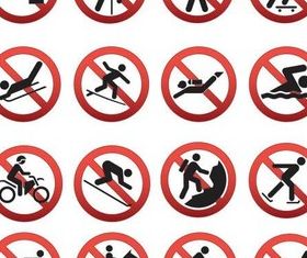 Prohibiting sports symbols vector