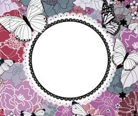 Butterfly flower background vectors material