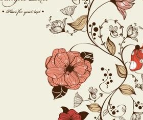Elegant hand-painted floral set vector