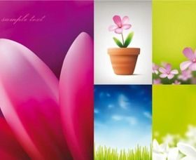 Beautiful flowers and blue sky vector