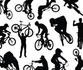 Cyclists Templates vector graphics