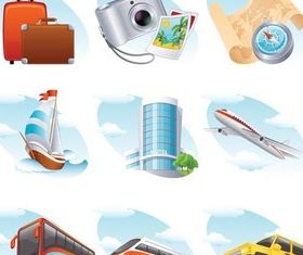 Travel Vivid Symbols vector graphics