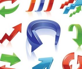 3D Vivid Color Arrows vector graphic