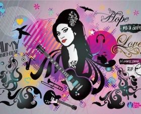 Amy Winehouse creative vector