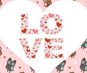 Cute owl decorative background vector