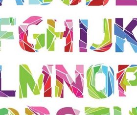 Broken Glass Alphabet vector graphic