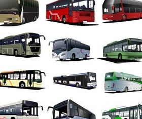 Color Passenger buses vector design