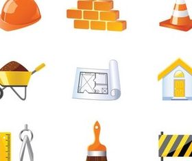 Building Things Icons shiny vector
