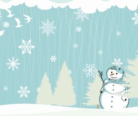 Snowman background vector