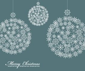 Snowflake pattern christmas balls vector
