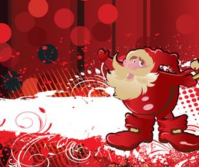 Santand red christmas background set vector