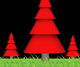 Red Christmas Trees vector graphics