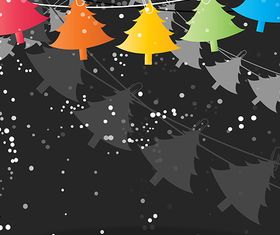 Hanging Christmas Tree Background set vector