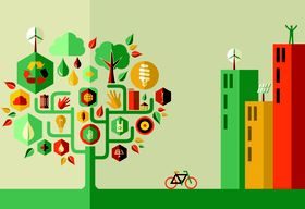 Infographics and tree 3 vectors