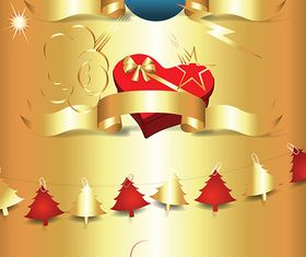Golden Christmas Ornaments vector