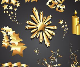 Golden Stars and Elements vector