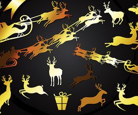 Golden Reindeer Shapes vector