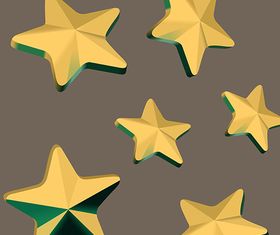 Golden Stars set vector