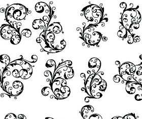 Floral 9 shiny vector