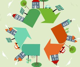 Cartoon green world 2 vector