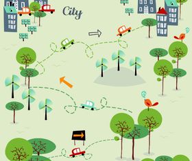 Cartoon green world 4 vector